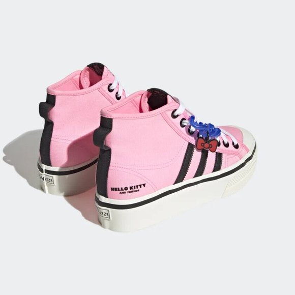 Adidas Originals Women's Pink Hello Kitty NIZZA PLATFORM MID SHOES HQ4509 - Picture 4 of 5